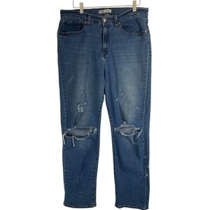 Levi's signature Heritage Easy straight  woman's Blue Distressed Jeans sz16